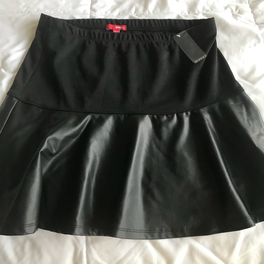 Faux leather skater skirt